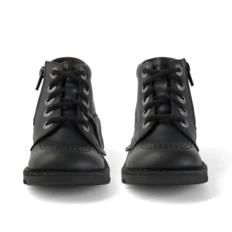 Junior Unisex Kick Hi Zip Läderalternativ Svart