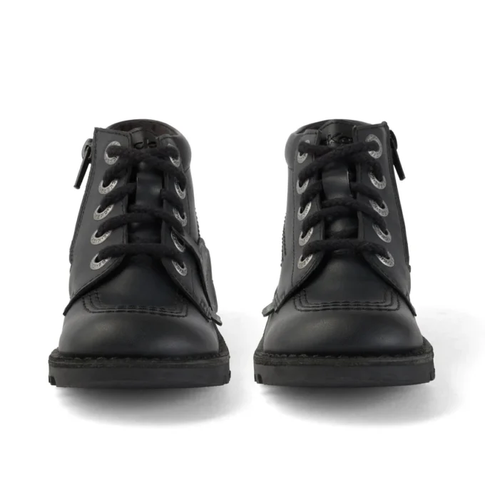 Junior Unisex Kick Hi Zip Läderalternativ Svart Junior Unisex Kick Hi Zip Läderalternativ Svart