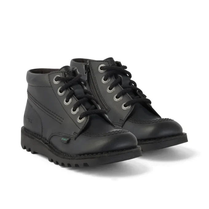 Junior Unisex Kick Hi Zip Läderalternativ Svart Junior Unisex Kick Hi Zip Läderalternativ Svart