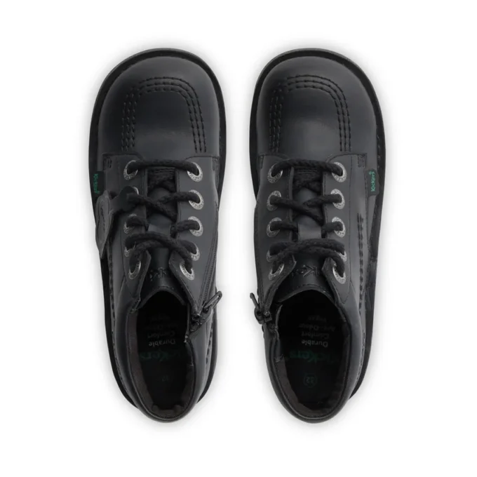 Junior Unisex Kick Hi Zip Läderalternativ Svart Junior Unisex Kick Hi Zip Läderalternativ Svart