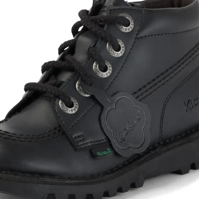 Junior Unisex Kick Hi Zip Läderalternativ Svart Junior Unisex Kick Hi Zip Läderalternativ Svart