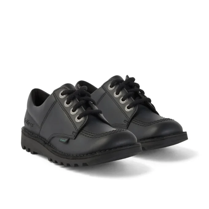Junior Unisex Kick Lo läderalternativ svart Junior Unisex Kick Lo läderalternativ svart
