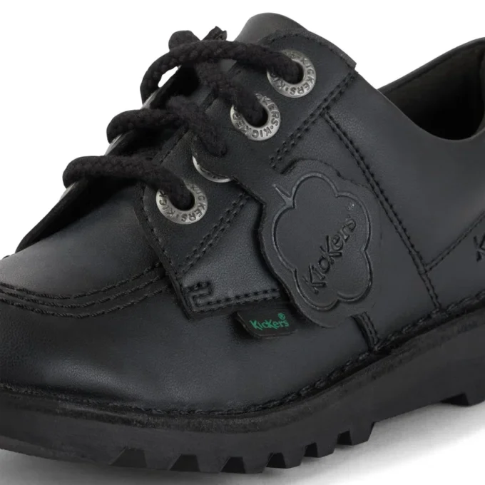 Junior Unisex Kick Lo läderalternativ svart Junior Unisex Kick Lo läderalternativ svart