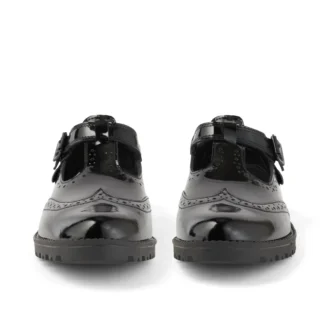 Juniorflickor Lachly Brogue T-Bar Lackläder Svart