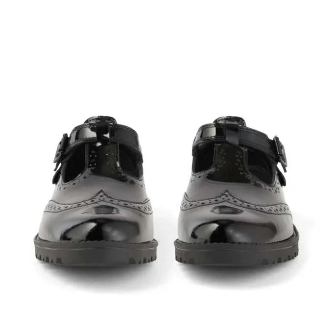 Juniorflickor Lachly Brogue T-Bar Lackläder Svart Juniorflickor Lachly Brogue T-Bar Lackläder Svart