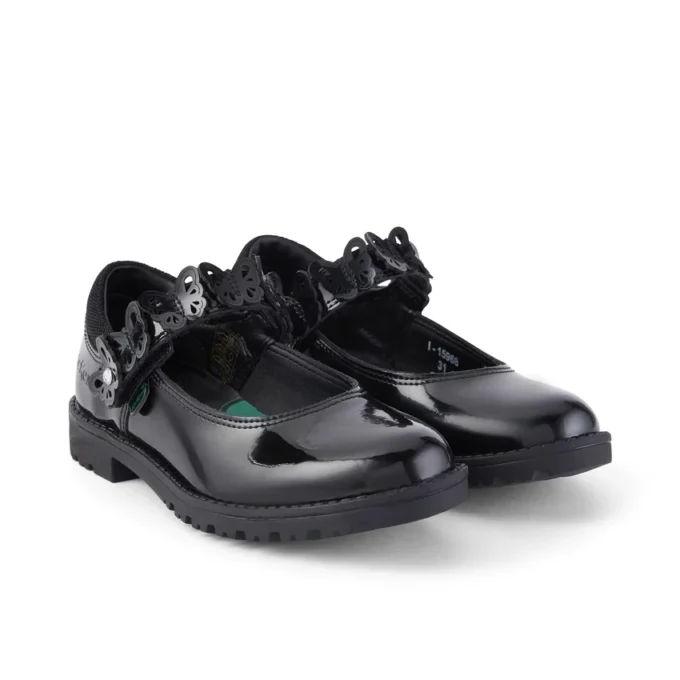 Juniorflickor Lachly Butterfly MJ lackläder svart Juniorflickor Lachly Butterfly MJ lackläder svart