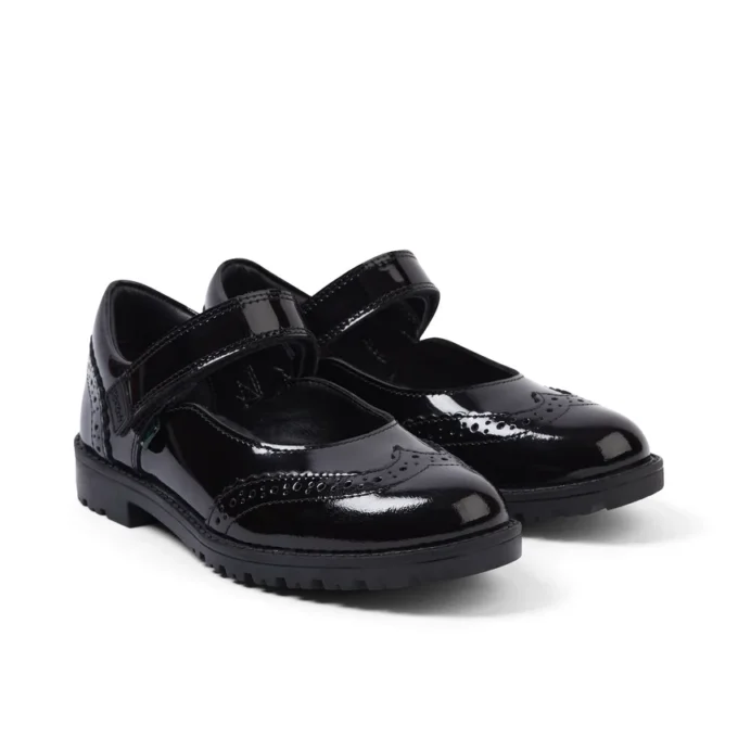 Juniorflickor Lachly MJ Brogue lackläder svart Juniorflickor Lachly MJ Brogue lackläder svart
