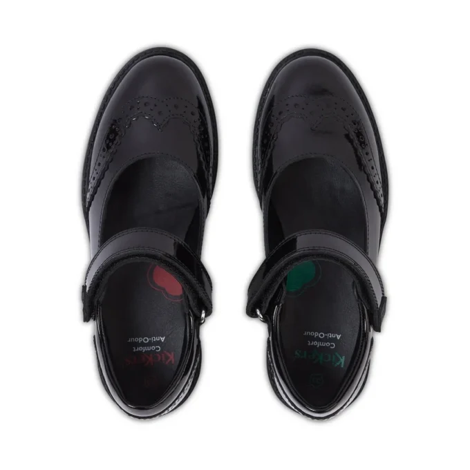 Juniorflickor Lachly MJ Brogue lackläder svart Juniorflickor Lachly MJ Brogue lackläder svart