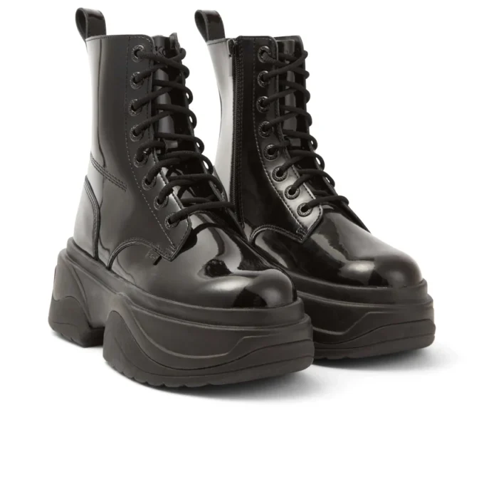 Kade-känga för vuxna, unisex, lackläder, svart
