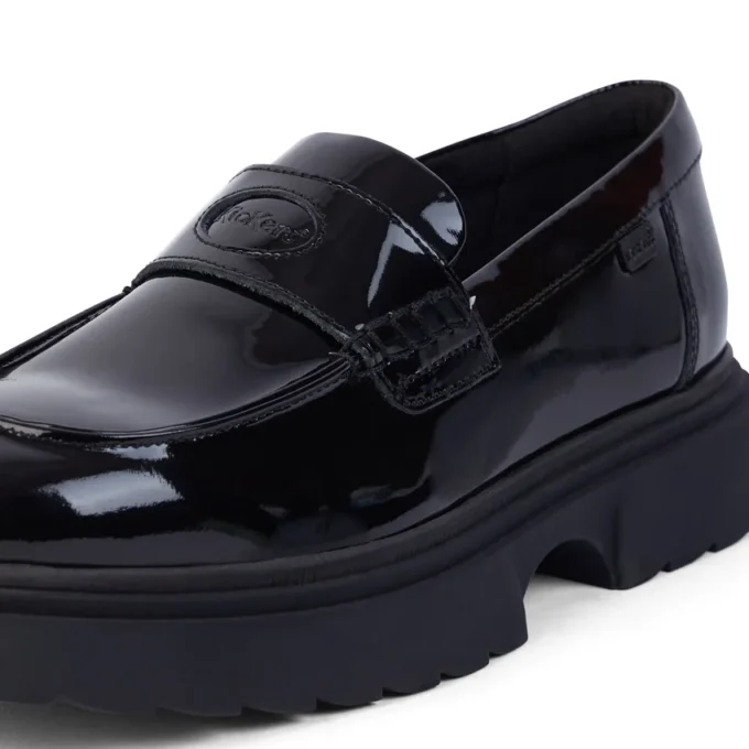 Kenzi Loafer i läder för ungdomar, svart Kenzi Loafer i läder för ungdomar, svart