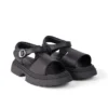 Kenzi-sandaler för flickor i juniorstorlek, läder, svarta