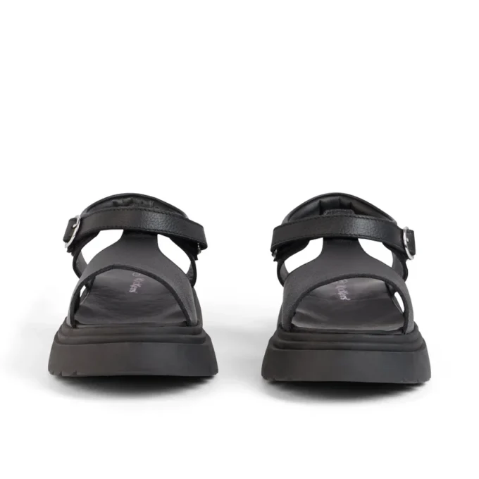 Kenzi-sandaler för flickor i juniorstorlek, läder, svarta