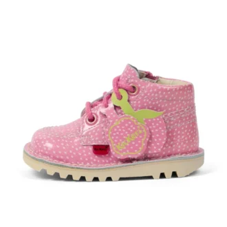 Kick Hi Fruit i lackläder för spädbarn, unisex, rosa