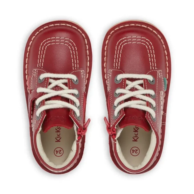 Kick Hi Hi Zip läder för spädbarn, unisex, röd Kick Hi Hi Zip läder för spädbarn, unisex, röd