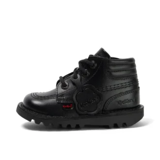 Kick Hi Padded läder svart för små pojkar