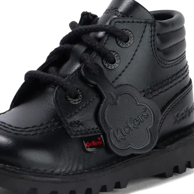 Kick Hi Padded läder svart för små pojkar Kick Hi Padded läder svart för små pojkar