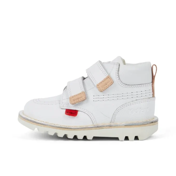 Kick Hi Roll i läder för spädbarn, unisex, vit Kick Hi Roll i läder för spädbarn, unisex, vit