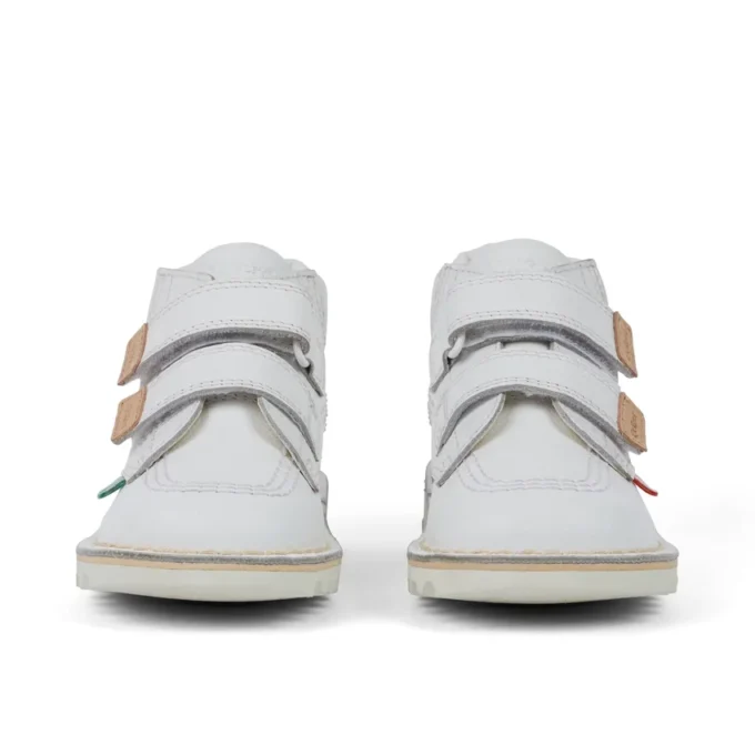 Kick Hi Roll i läder för spädbarn, unisex, vit Kick Hi Roll i läder för spädbarn, unisex, vit