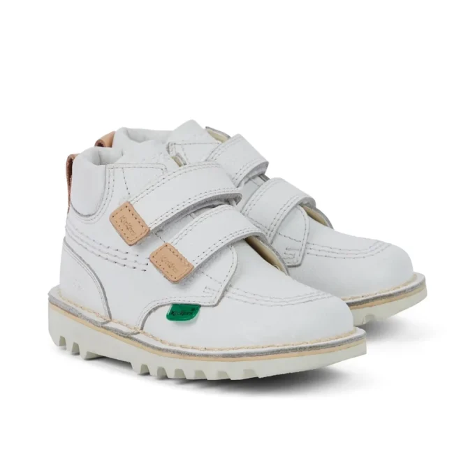 Kick Hi Roll i läder för spädbarn, unisex, vit Kick Hi Roll i läder för spädbarn, unisex, vit