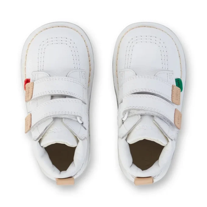 Kick Hi Roll i läder för spädbarn, unisex, vit Kick Hi Roll i läder för spädbarn, unisex, vit
