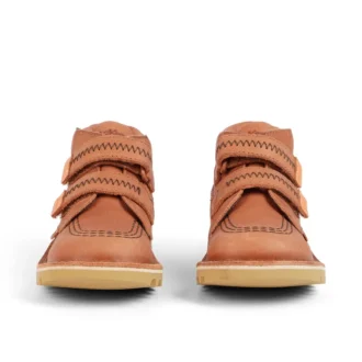 Kick Hi Roll ZigZag-stövlar i läder, beige, för små pojkar