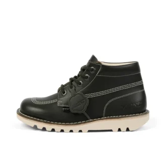 Kick Hi-stövlar i kornigt läder för vuxna, unisex, mörkgröna