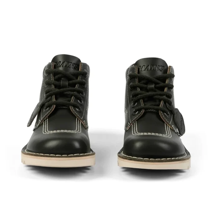 Kick Hi-stövlar i kornigt läder för vuxna, unisex, mörkgröna
