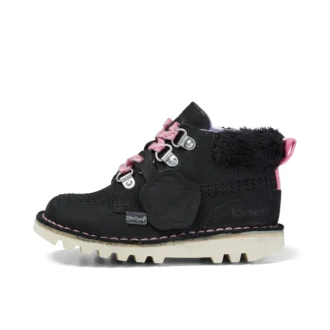 Kick Hi Winter Nubuck för små flickor, svart