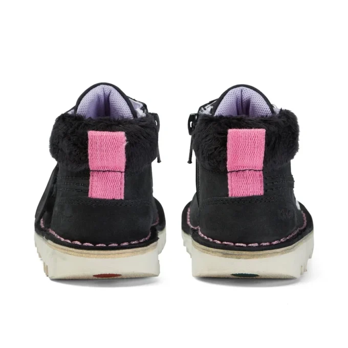 Kick Hi Winter Nubuck för små flickor, svart Kick Hi Winter Nubuck för små flickor, svart