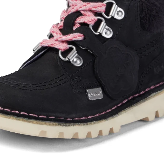 Kick Hi Winter Nubuck för små flickor, svart Kick Hi Winter Nubuck för små flickor, svart