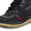 Kick Hi Zip i läder för spädbarn, unisex, svart/vit