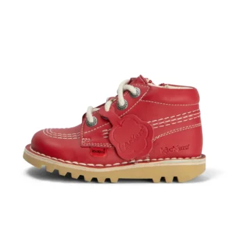 Kick Hi Zip i läderalternativ för spädbarn, unisex, röd