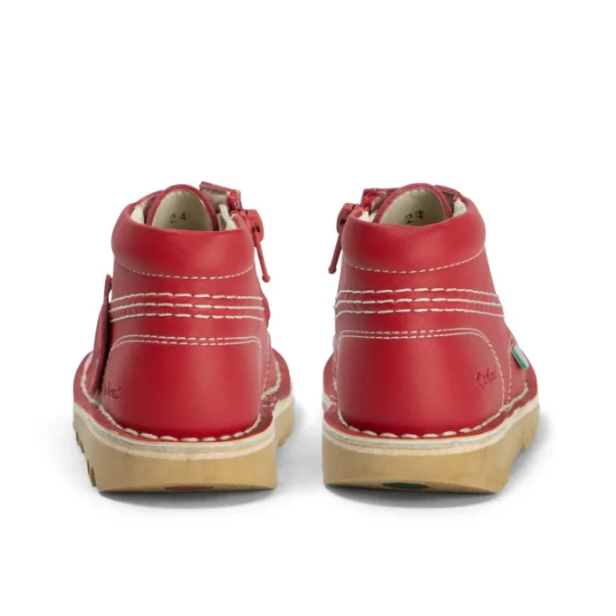 Kick Hi Zip i läderalternativ för spädbarn, unisex, röd
