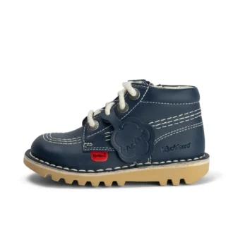 Kick Hi Zip i läderalternativ, unisex för spädbarn, marinblå