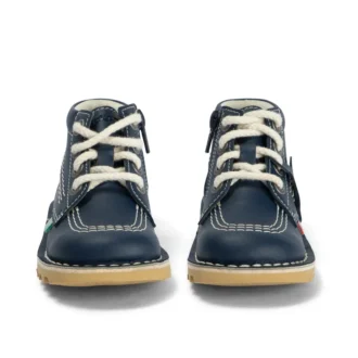 Kick Hi Zip i läderalternativ, unisex för spädbarn, marinblå
