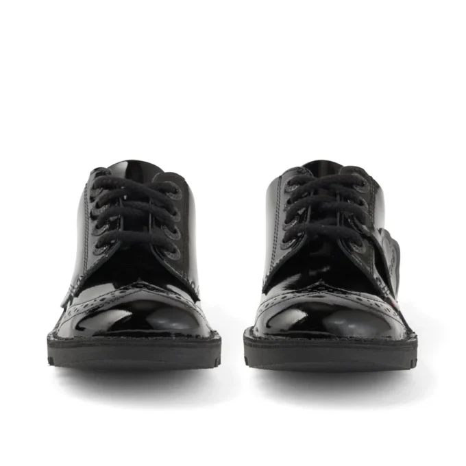 Kick Lo Brogue för ungdomar, svart lackläder Kick Lo Brogue för ungdomar, svart lackläder