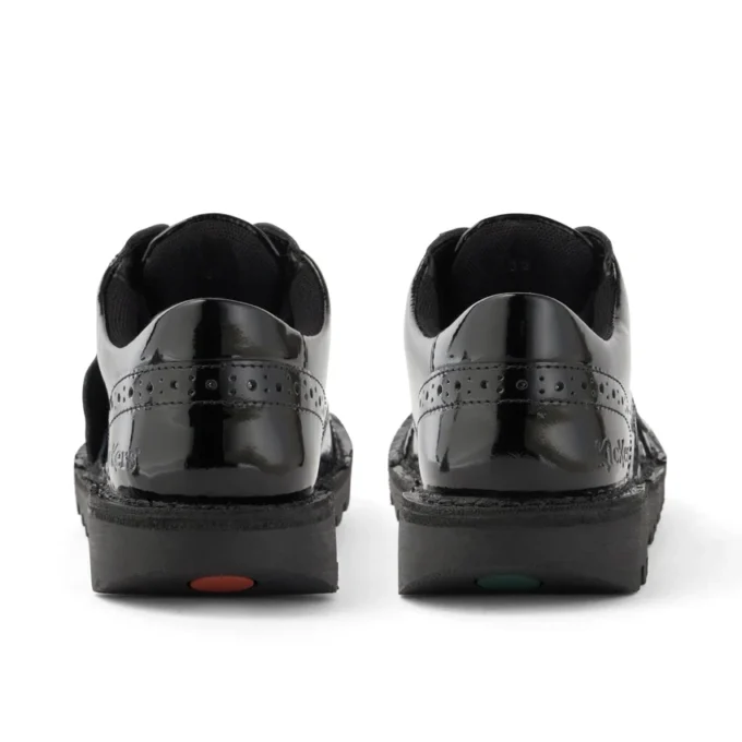 Kick Lo Brogue för ungdomar, svart lackläder Kick Lo Brogue för ungdomar, svart lackläder