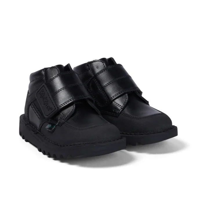 Kick Mid Scuff i läder för små pojkar, svart Kick Mid Scuff i läder för små pojkar, svart