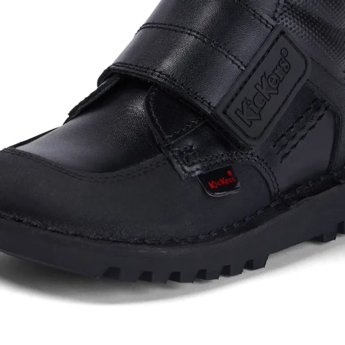 Kick Mid Scuff i läder för små pojkar, svart Kick Mid Scuff i läder för små pojkar, svart
