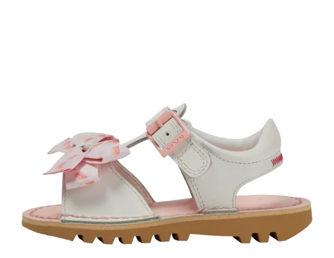 Kick Sandal för små flickor, läder, vita Kick Sandal för små flickor, läder, vita