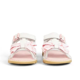 Kick Sandal för små flickor, läder, vita