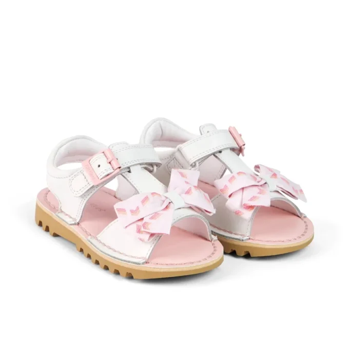 Kick Sandal för små flickor, läder, vita Kick Sandal för små flickor, läder, vita