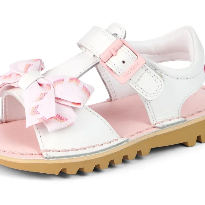 Kick Sandal för små flickor, läder, vita Kick Sandal för små flickor, läder, vita