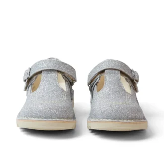 Kick T-Bar Glitter Cosmic Textile Silver för små flickor