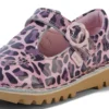 Kick T-skor för små flickor i leopardmönstrat lackläder, rosa Kick T-skor för små flickor i leopardmönstrat lackläder, rosa