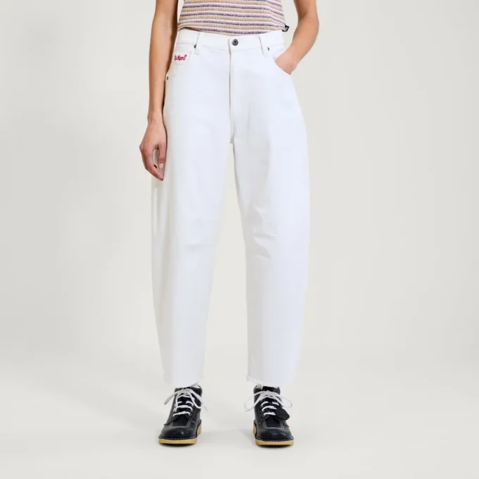 Kickers Classic Barrel Leg-jeans för vuxna kvinnor, vit Kickers Classic Barrel Leg-jeans för vuxna kvinnor, vit