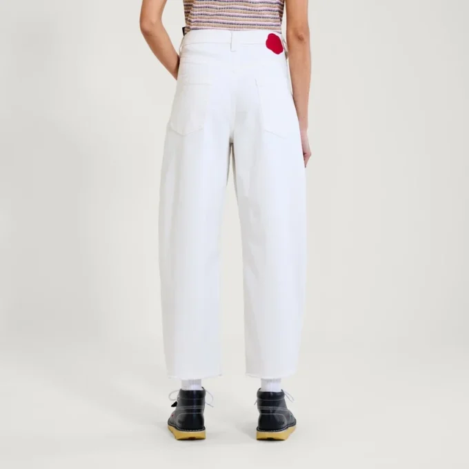 Kickers Classic Barrel Leg-jeans för vuxna kvinnor, vit Kickers Classic Barrel Leg-jeans för vuxna kvinnor, vit