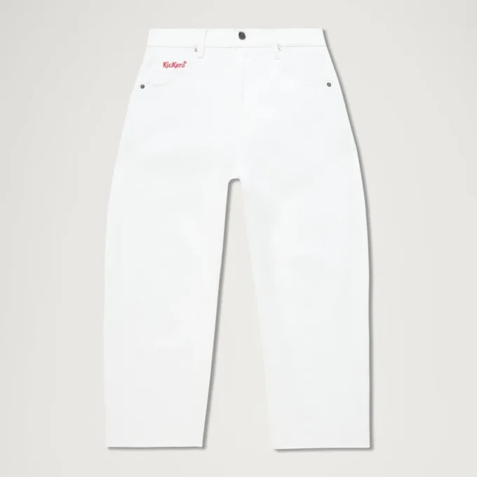 Kickers Classic Barrel Leg-jeans för vuxna kvinnor, vit Kickers Classic Barrel Leg-jeans för vuxna kvinnor, vit