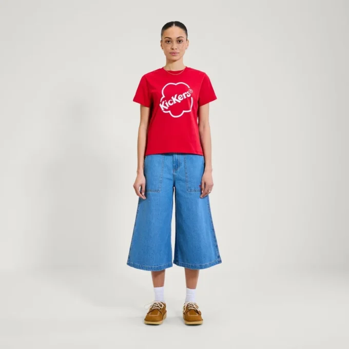 Kickers Classic Skinny T-shirt för vuxna kvinnor, röd Kickers Classic Skinny T-shirt för vuxna kvinnor, röd