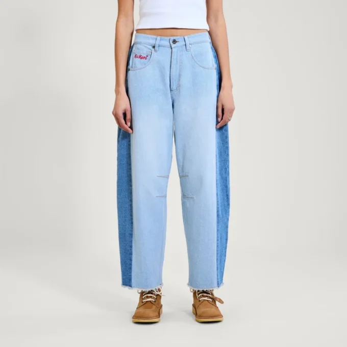 Kickers Classic Wide Leg Barrel Jean blå för vuxna kvinnor Kickers Classic Wide Leg Barrel Jean blå för vuxna kvinnor